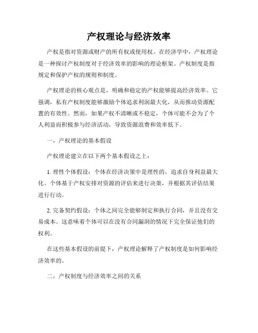 产权理论与经济效率