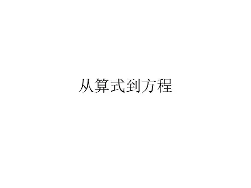 人教版七年级上册课件 3.1.1 从算式到方程 (共18张PPT)