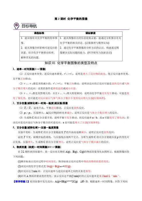 化学平衡的图像(教师版)高二化学讲与练(苏教2019选择性必修1)