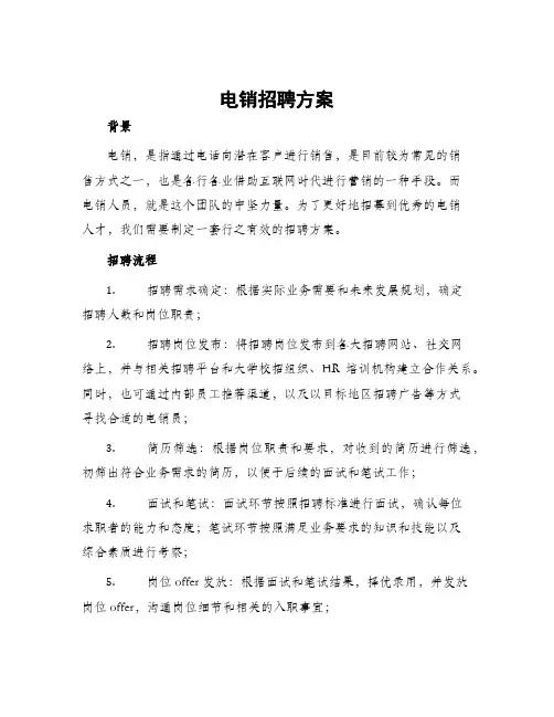 电销招聘方案