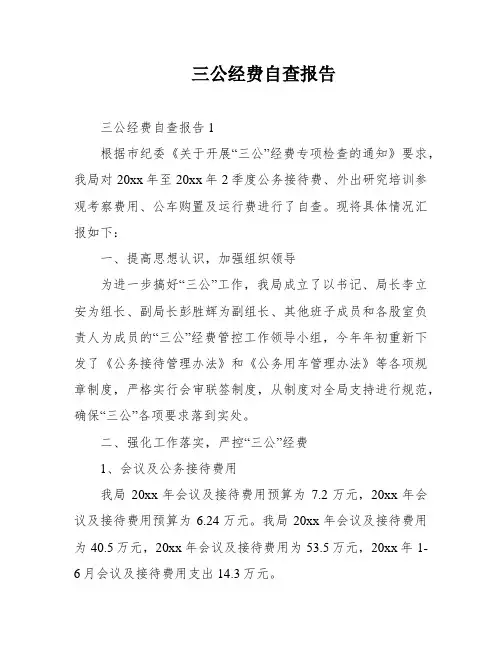 三公经费自查报告