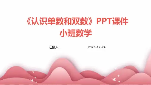 《认识单数和双数》PPT课件小班数学