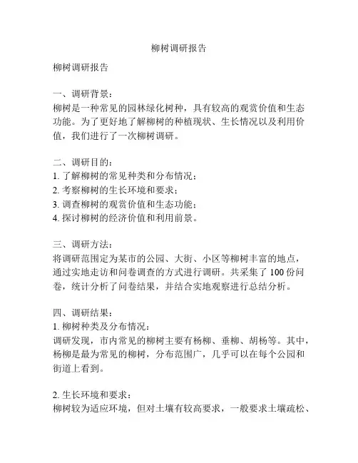 柳树调研报告