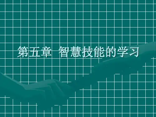 教育心理学-第5章 智慧技能的学习