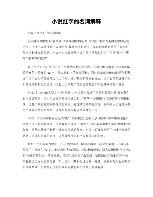 小说红字的名词解释