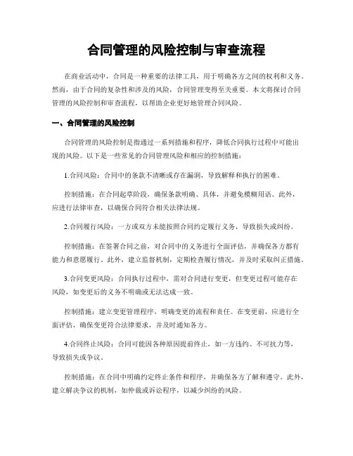 合同管理的风险控制与审查流程