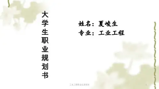 工业工程职业生涯规划ppt课件