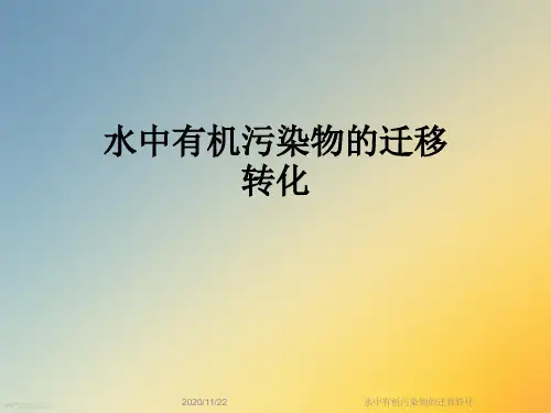 水中有机污染物的迁移转化