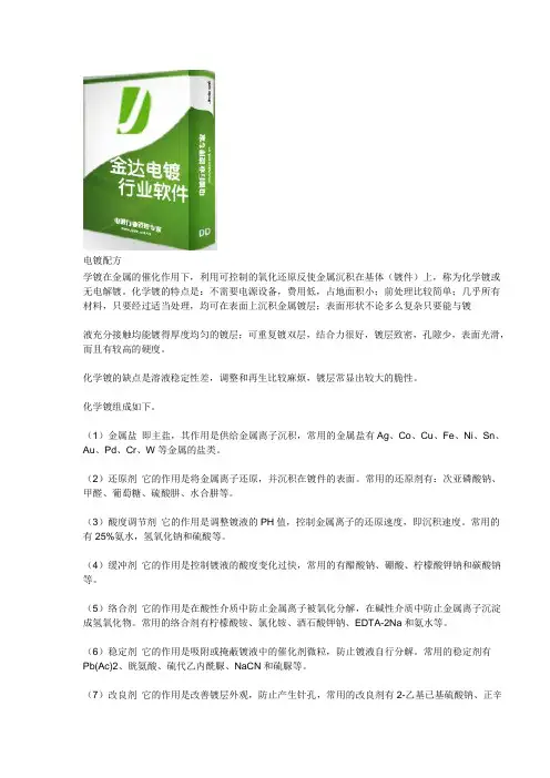 电镀液配方