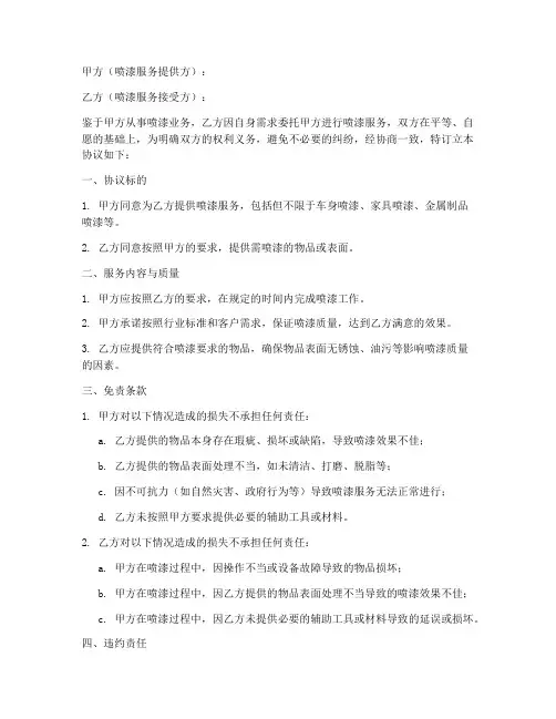 喷漆免责任协议书