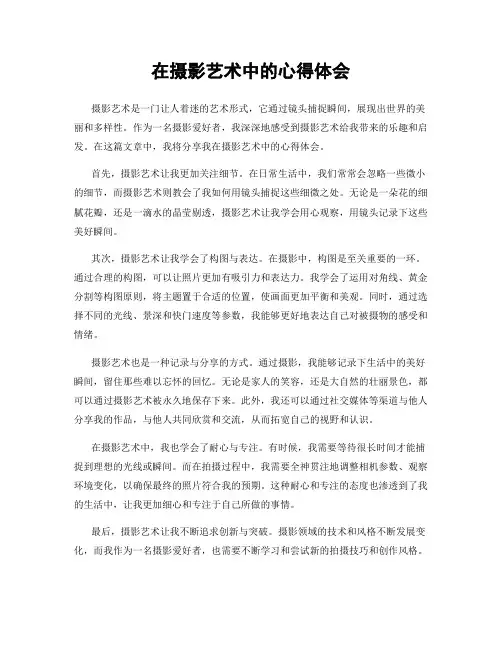 在摄影艺术中的心得体会