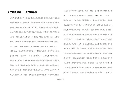 大气环境问题——大气颗粒物  