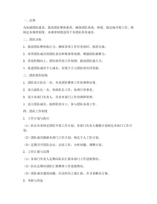 建设团队规章制度
