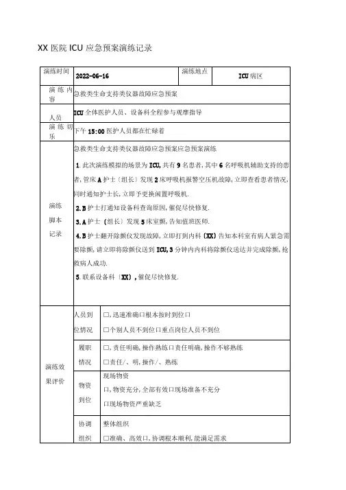 急救类生命支持类应急预案演练精编