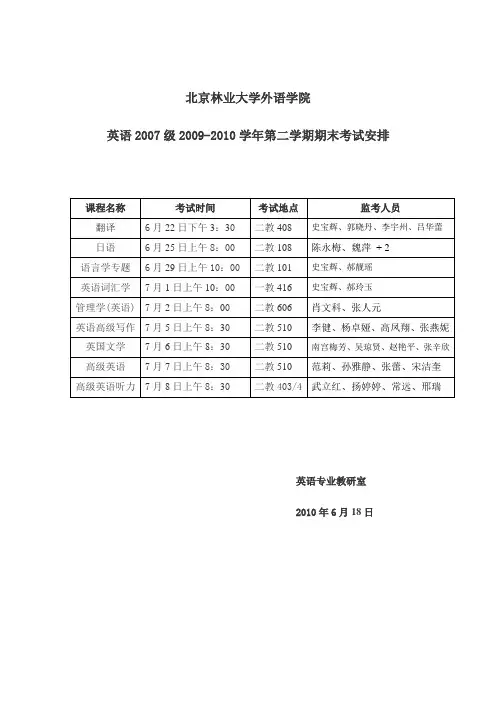 北京林业大学外语学院