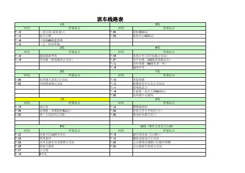 苏州科技城班车路线时刻表