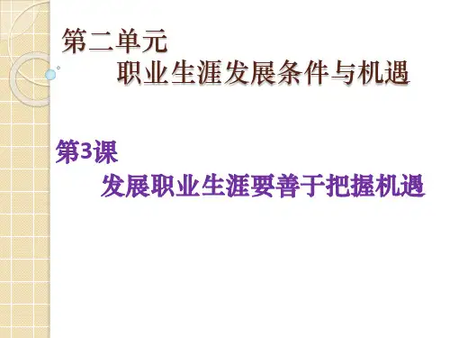 职业生涯规划第二单元第3课