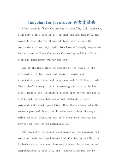 ladychatterleyslover英文读后感