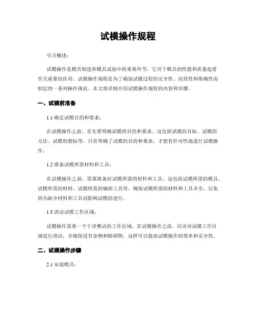 试模操作规程