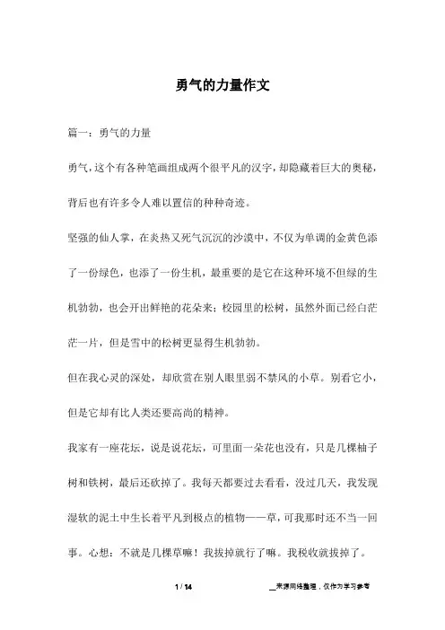 勇气的力量作文