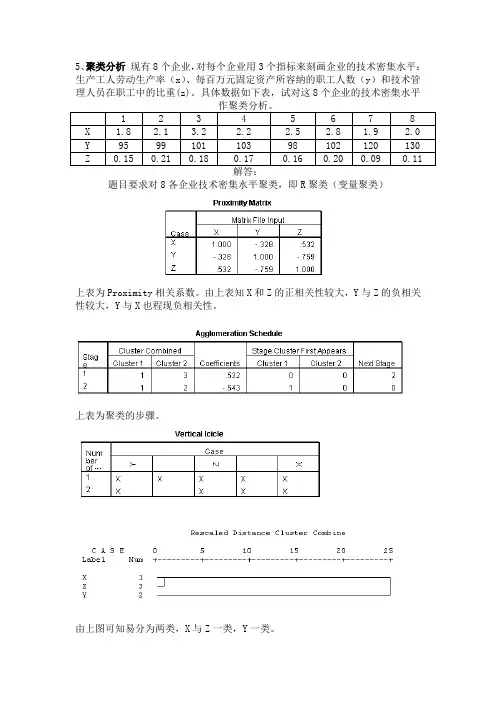统计问题 5 聚类分析