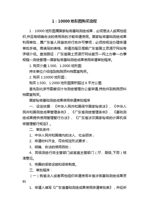 1：10000地形图购买流程