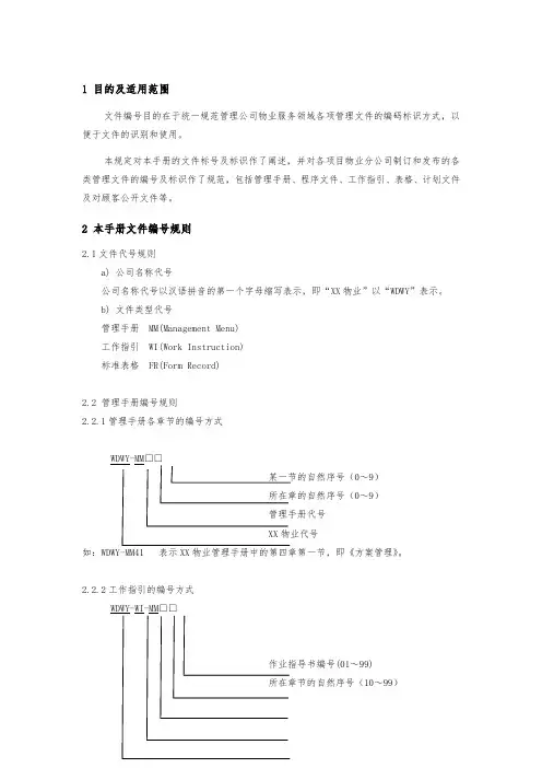 文件编号与标识规定