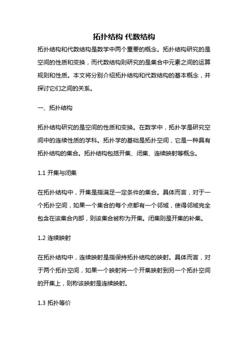 拓扑结构 代数结构