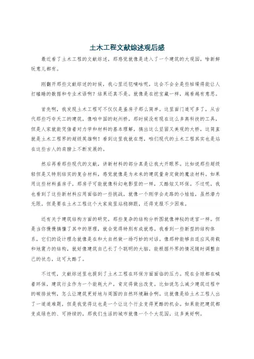 土木工程文献综述观后感