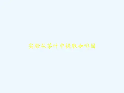 实验从茶叶中提取咖啡因 PPT