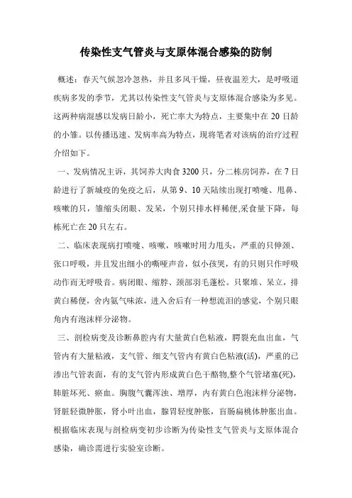 传染性支气管炎与支原体混合感染的防制.doc