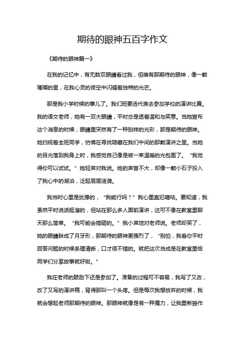 期待的眼神五百字作文