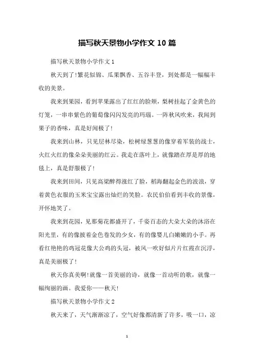 描写秋天景物小学作文10篇
