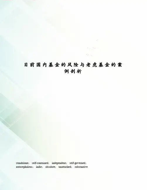 目前国内基金的风险与老虎基金的案例剖析
