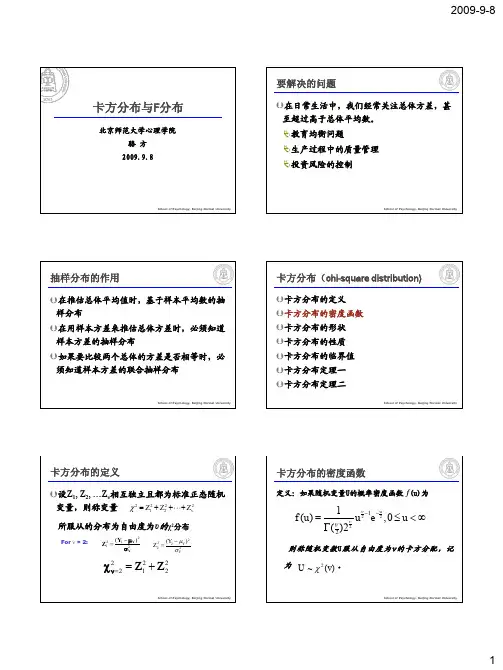 (参考资料)卡方分布与F分布