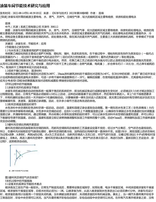 涂装车间节能技术研究与应用