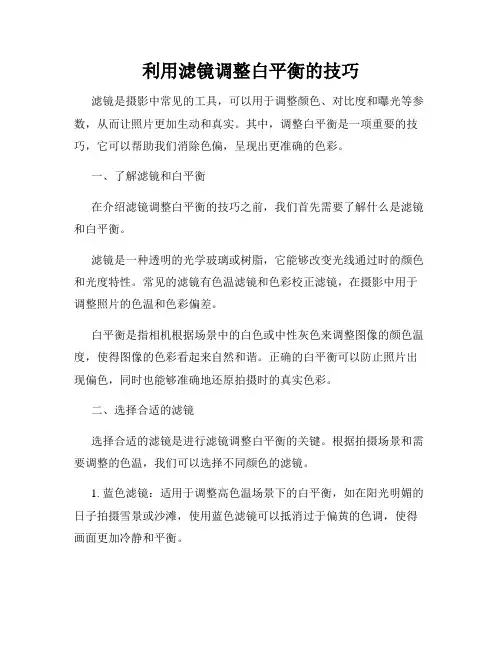 利用滤镜调整白平衡的技巧