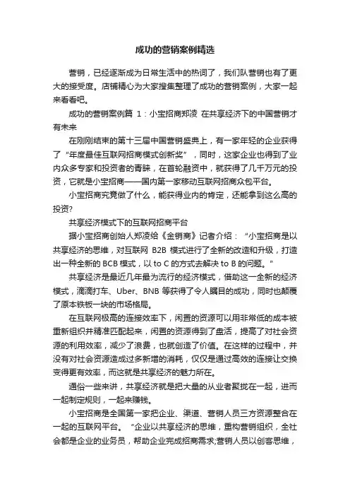 成功的营销案例精选