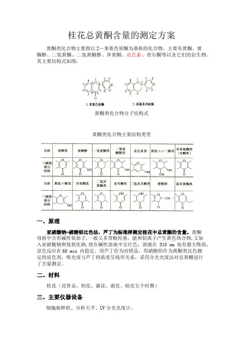 桂花中总黄酮含量的测定
