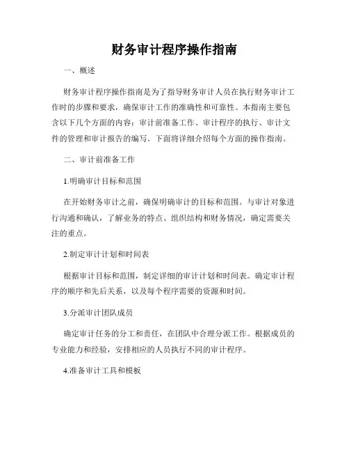 财务审计程序操作指南