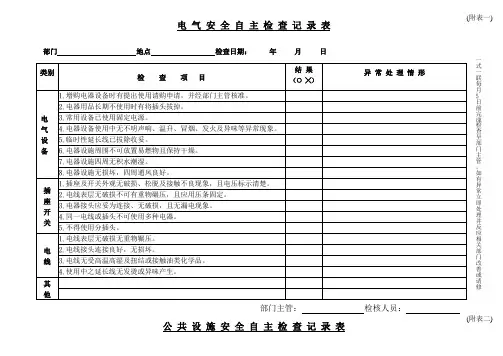 电气安全自主检查记录表