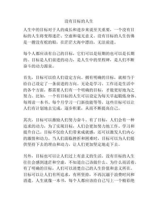 没有目标的人生