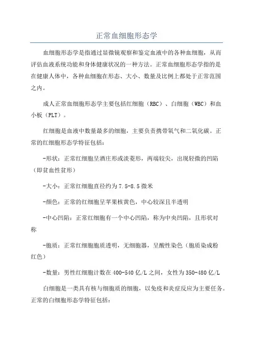 正常血细胞形态学
