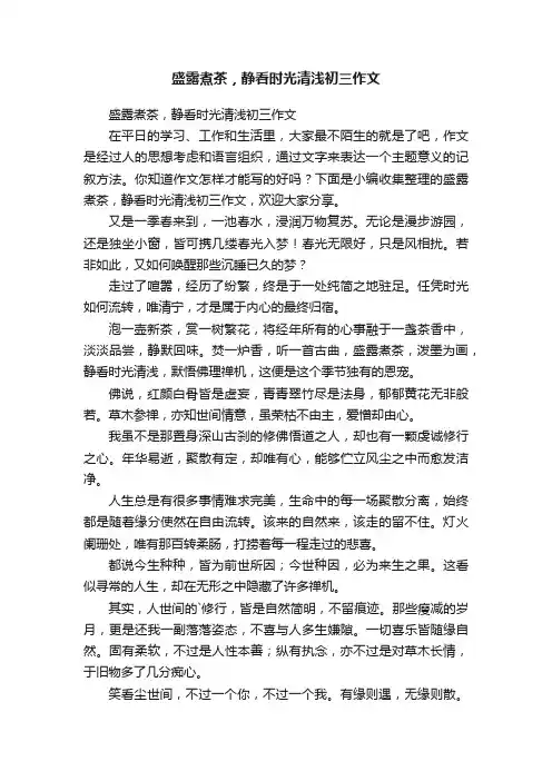 盛露煮茶，静看时光清浅初三作文