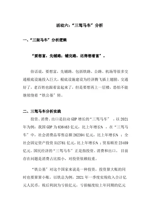 金融专业《活动六宏观经济分析之三驾马车》