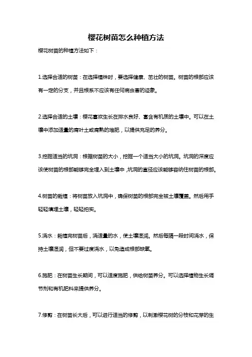 樱花树苗怎么种植方法
