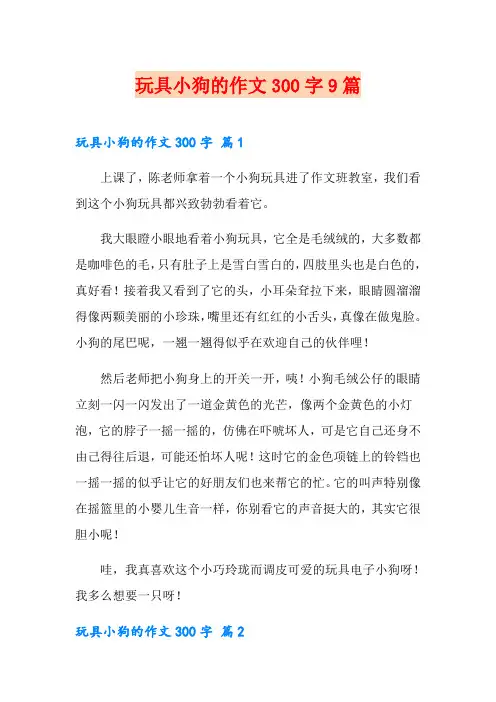 玩具小狗的作文300字9篇
