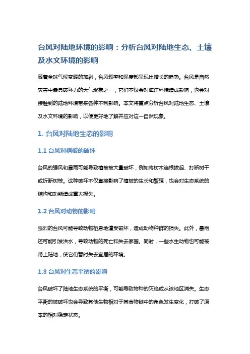 台风对陆地环境的影响：分析台风对陆地生态、土壤及水文环境的影响
