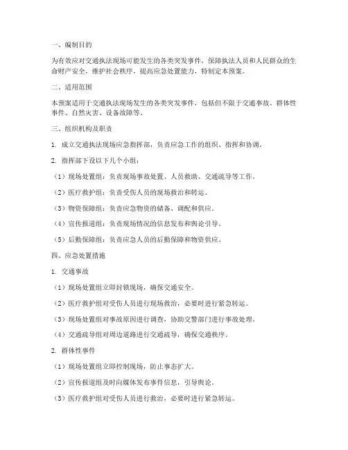 交通执法现场应急预案