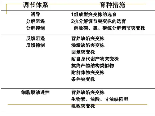 代谢控制育种